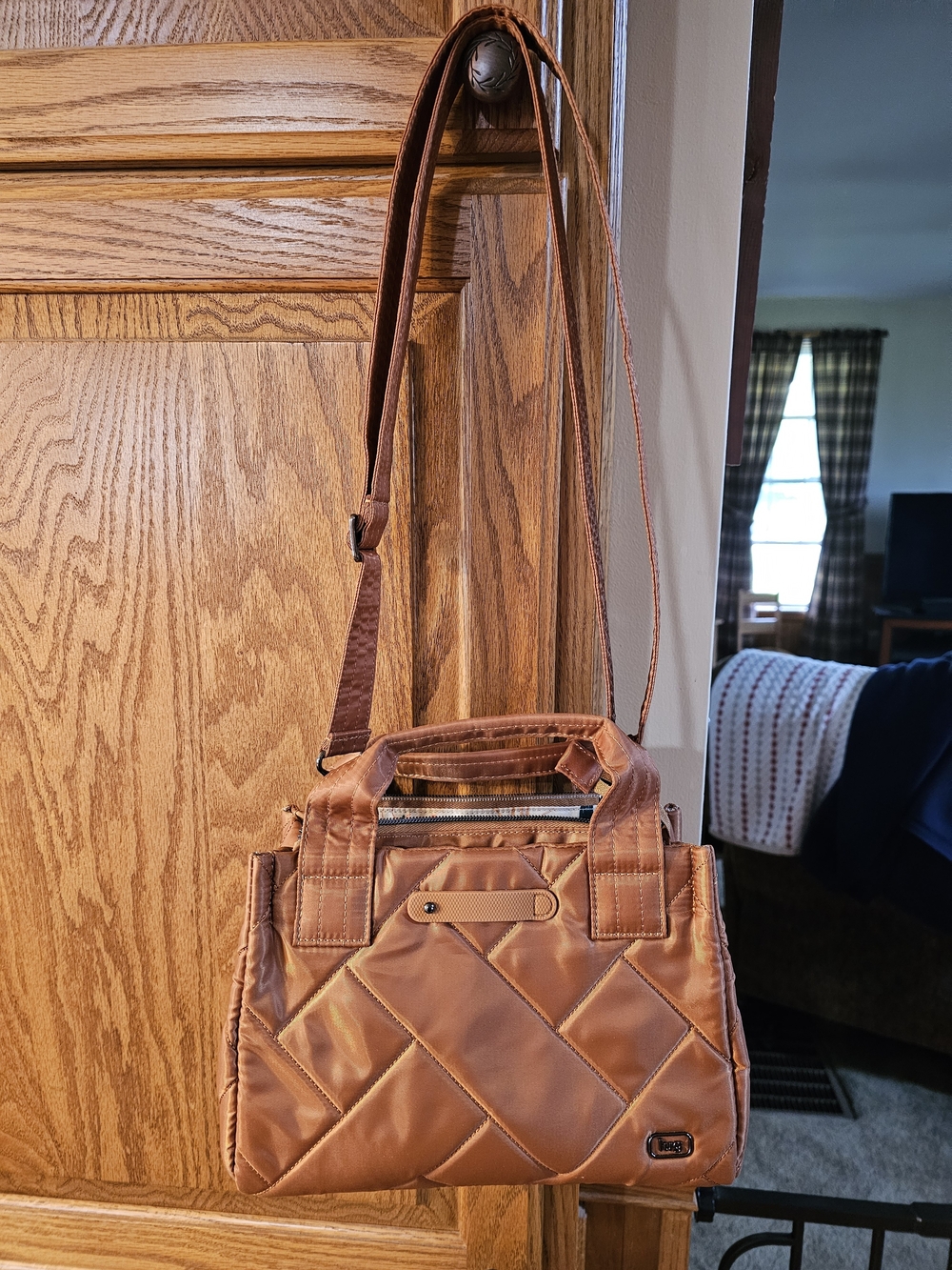 lug Jitterbug Quilted Tan Shoulder Crossbody Bag